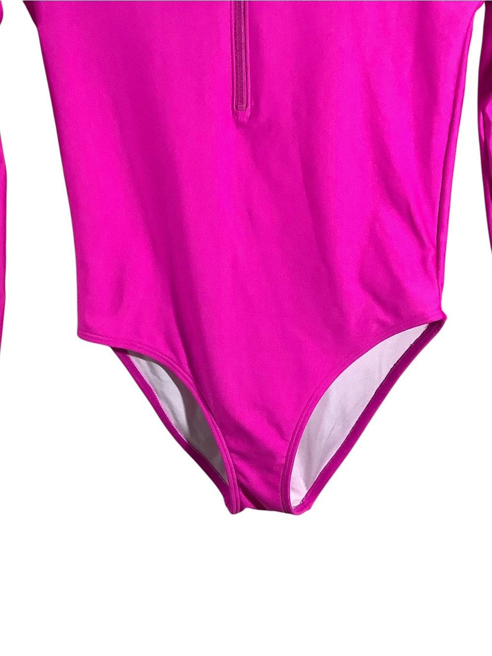 Happy Nation Simsuit Fir Tweens Long-Sleeve Pink One-Piece Rash Guard - Picture 3 of 7
